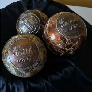 Decorative Spheres with Inspirational Words set of 3